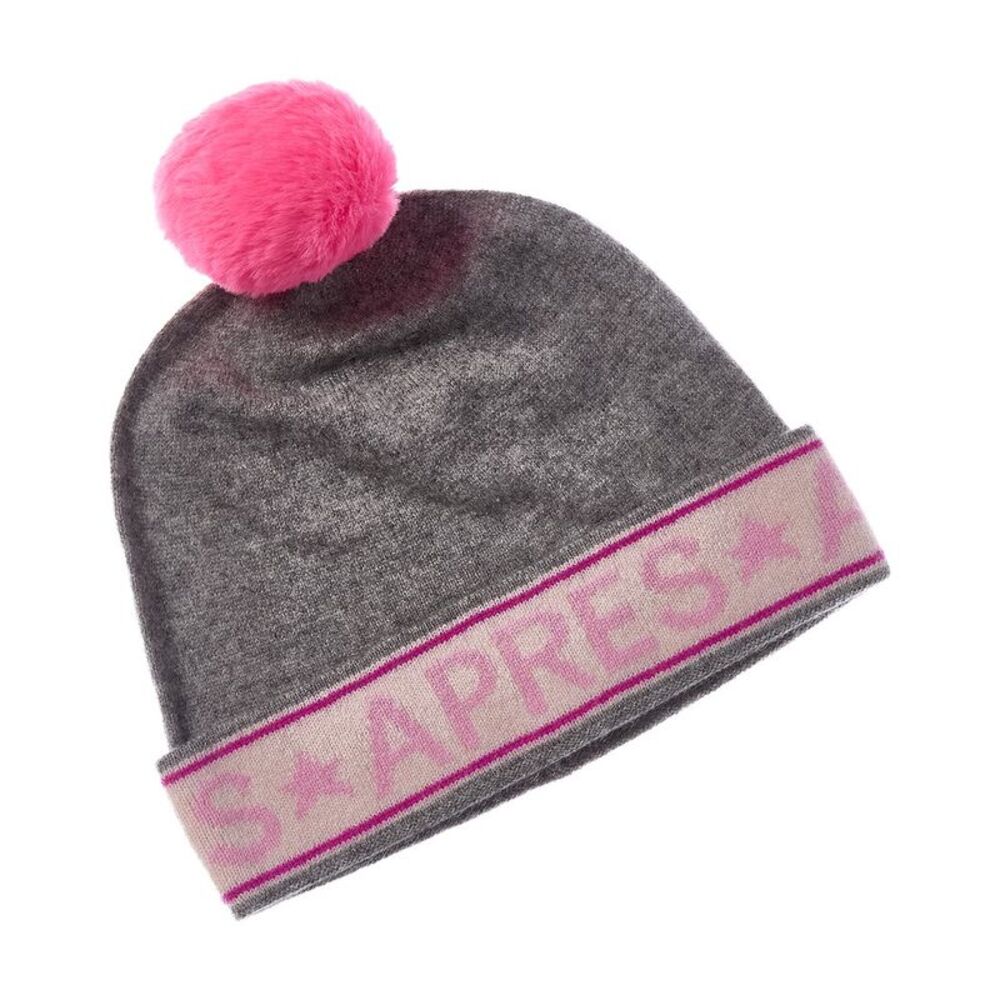 Brodie Cashmere Apres Pom Pom Cashmere Hat, Grey